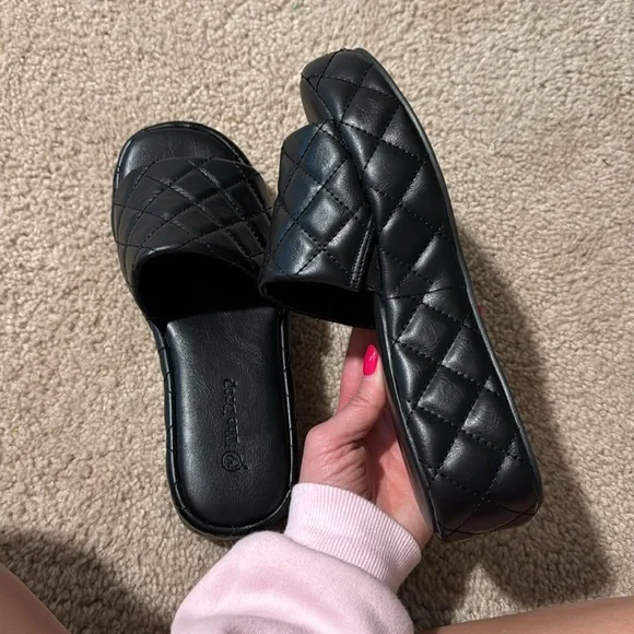 Quilted Platform Mules - Picture 2 of 3